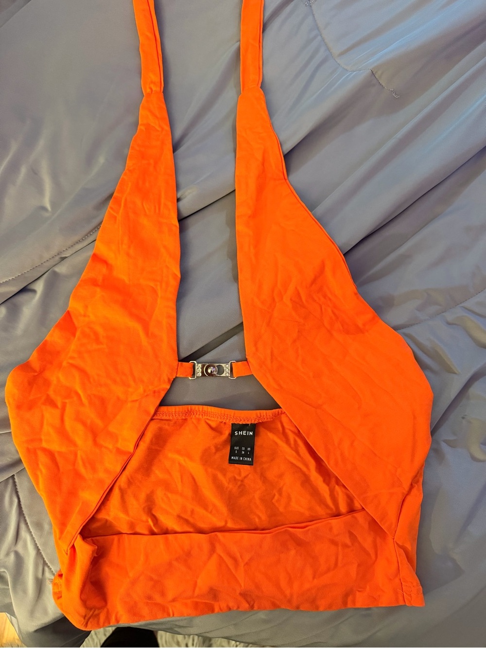 SHEIN Vibrant Orange Halter top